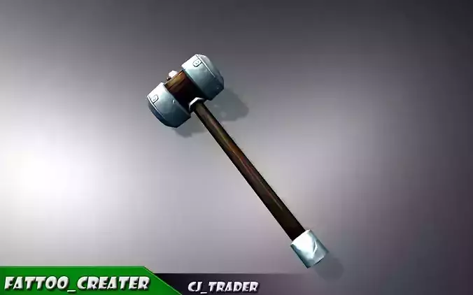 Modern Fantasy Mace Lowpoly 3d model Low-poly 3D model