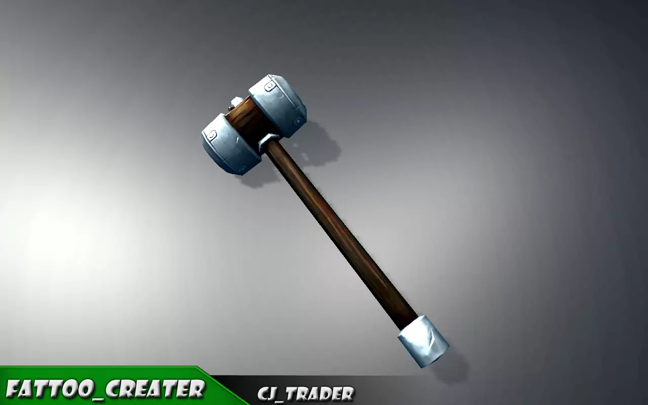 Modern Fantasy Mace Lowpoly 3d model Low-poly 3D model_0