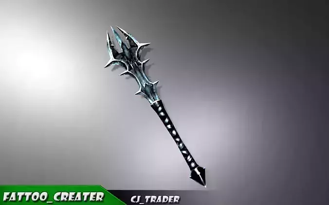 Magic Stick Mace Fantasy Low-Poly 3D Model Low-poly 3D model