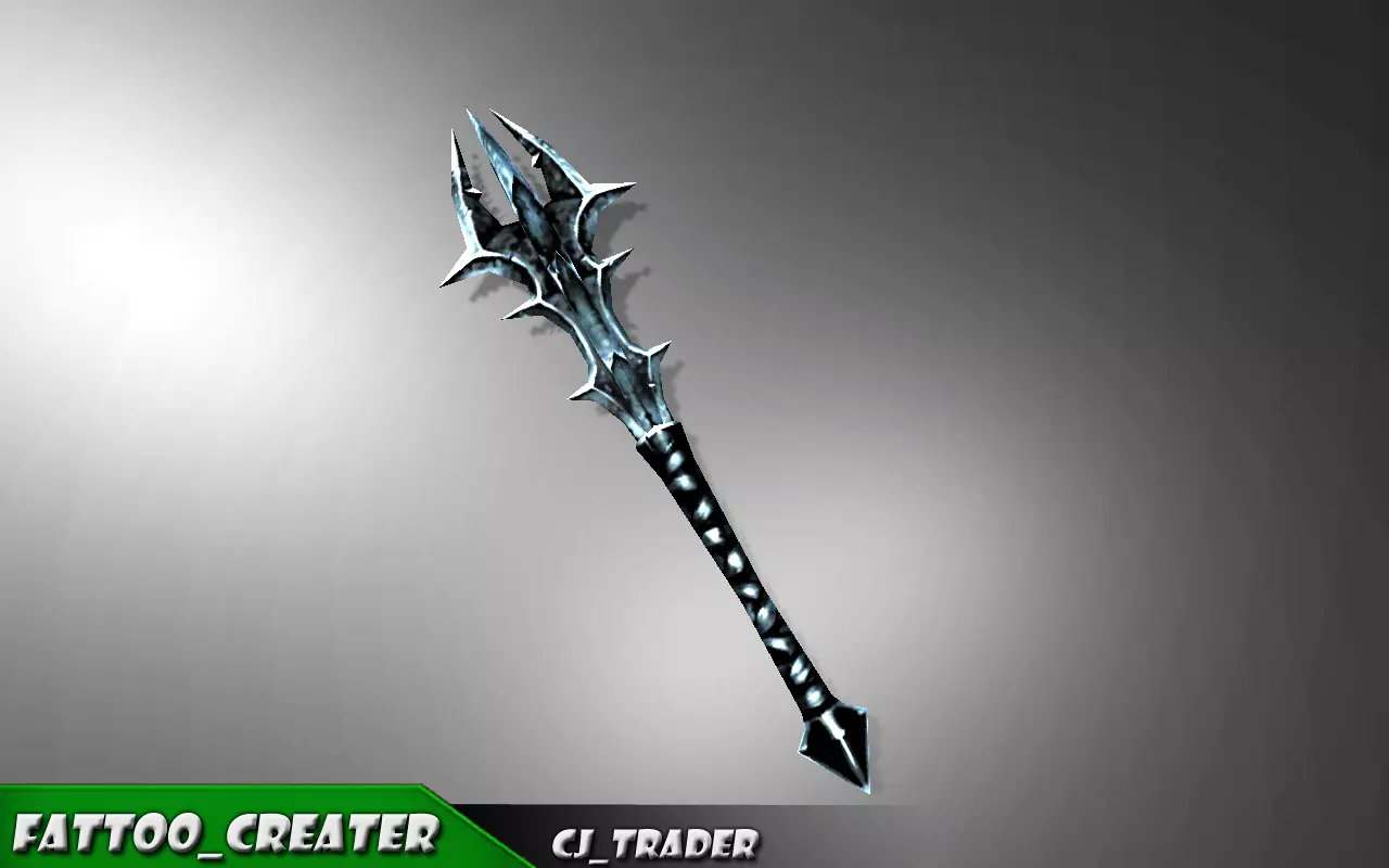 Magic Stick Mace Fantasy Low-Poly 3D Model Low-poly 3D model_0