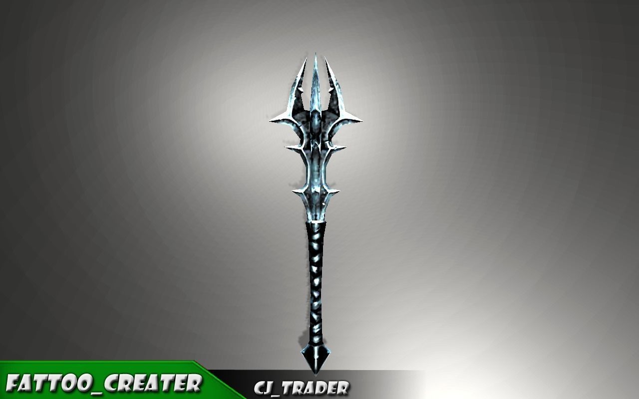 Magic Stick Mace Fantasy Low-Poly 3D Model Low-poly 3D model_2