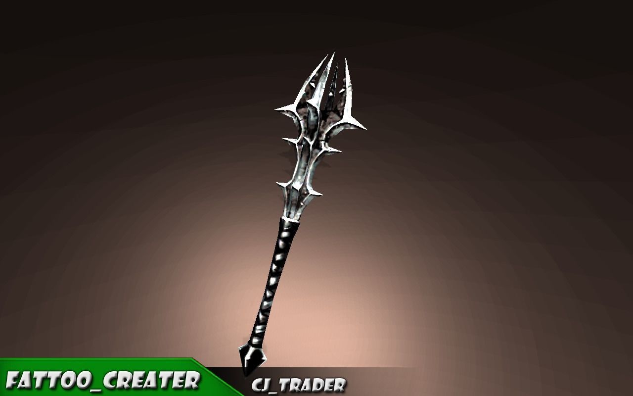 Magic Stick Mace Fantasy Low-Poly 3D Model Low-poly 3D model_3