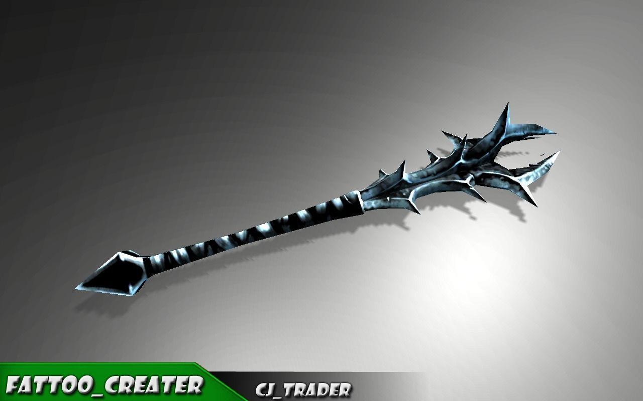 Magic Stick Mace Fantasy Low-Poly 3D Model Low-poly 3D model_1