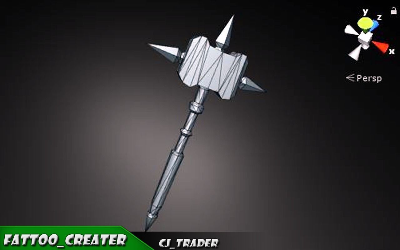 Fantasy Hammer Low-poly 3D Model Low-poly 3D model_5