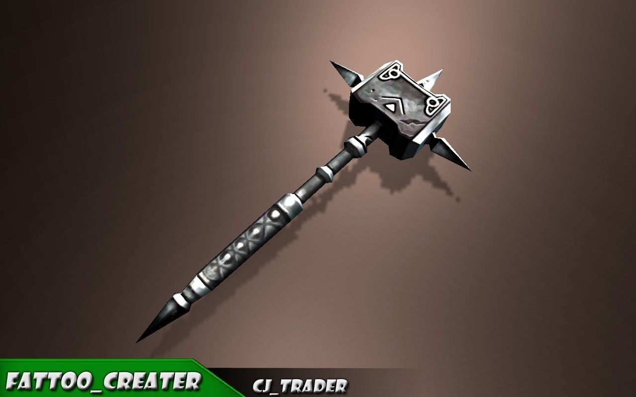 Fantasy Hammer Low-poly 3D Model Low-poly 3D model_1