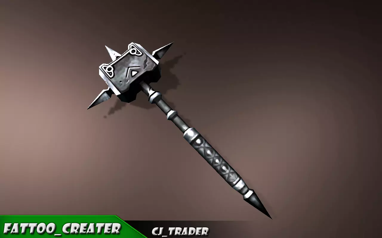 Fantasy Hammer Low-poly 3D Model Low-poly 3D model_0