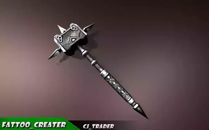 Fantasy Hammer Low-poly 3D Model Low-poly 3D model