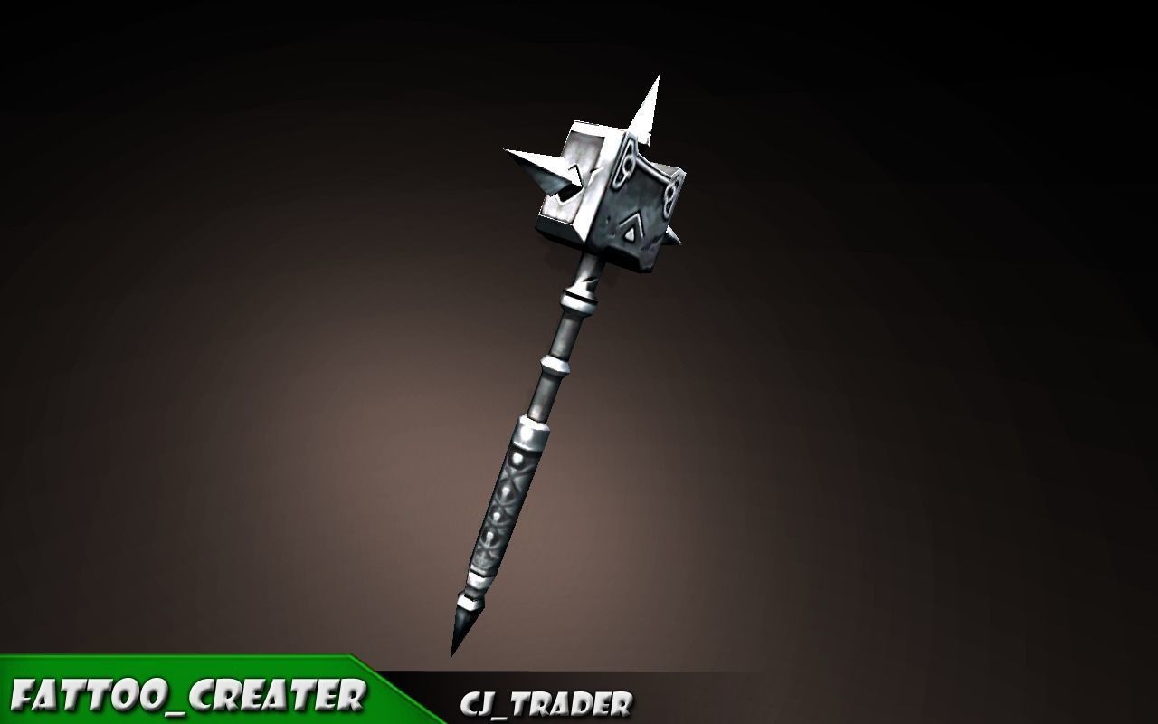 Fantasy Hammer Low-poly 3D Model Low-poly 3D model_3