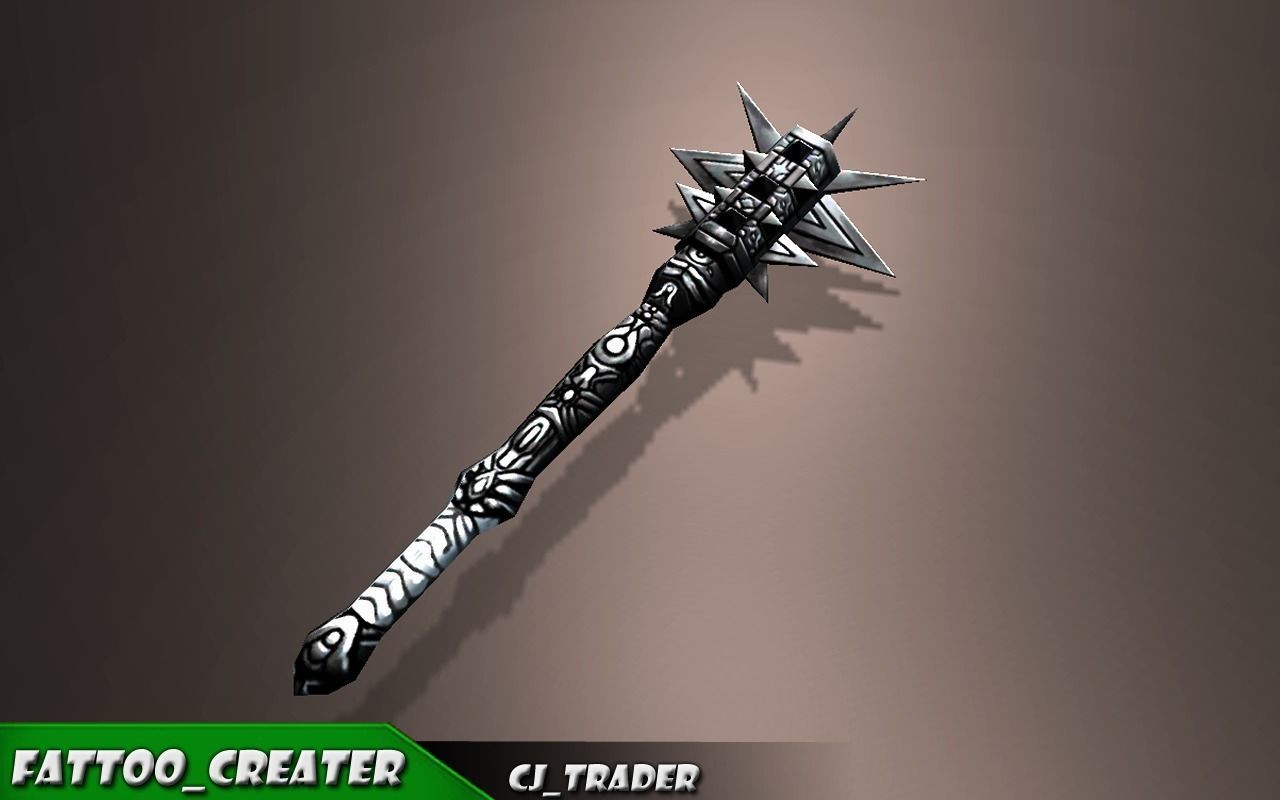 Fantasy Magic Stick Low poly Mace 3D Model Low-poly 3D model_1