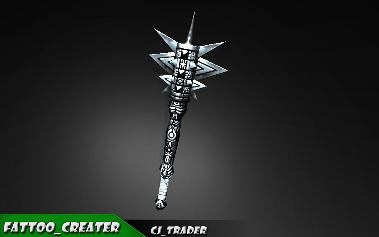 Fantasy Magic Stick Low poly Mace 3D Model Low-poly 3D model_3