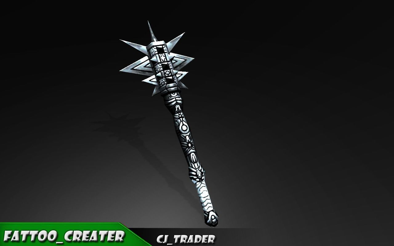 Fantasy Magic Stick Low poly Mace 3D Model Low-poly 3D model_4