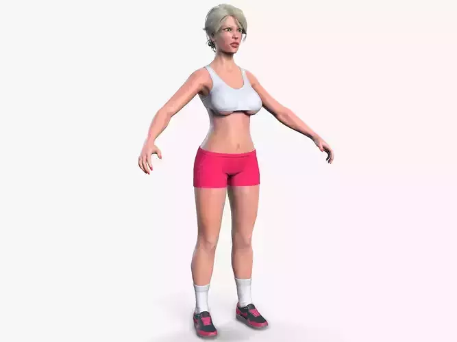 Sexy Girl Sport and Bikini Low-poly 3D model