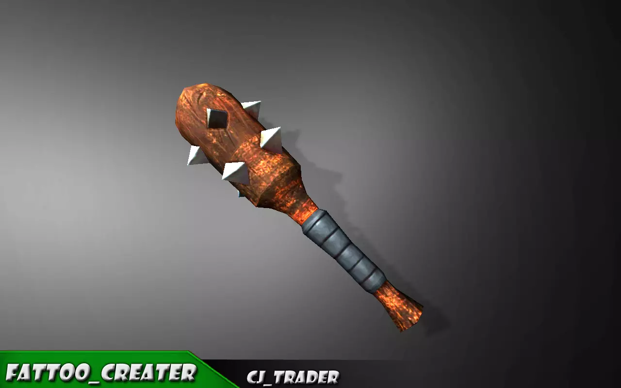 Mini Spiked Club Low-poly 3D model Low-poly 3D model_0