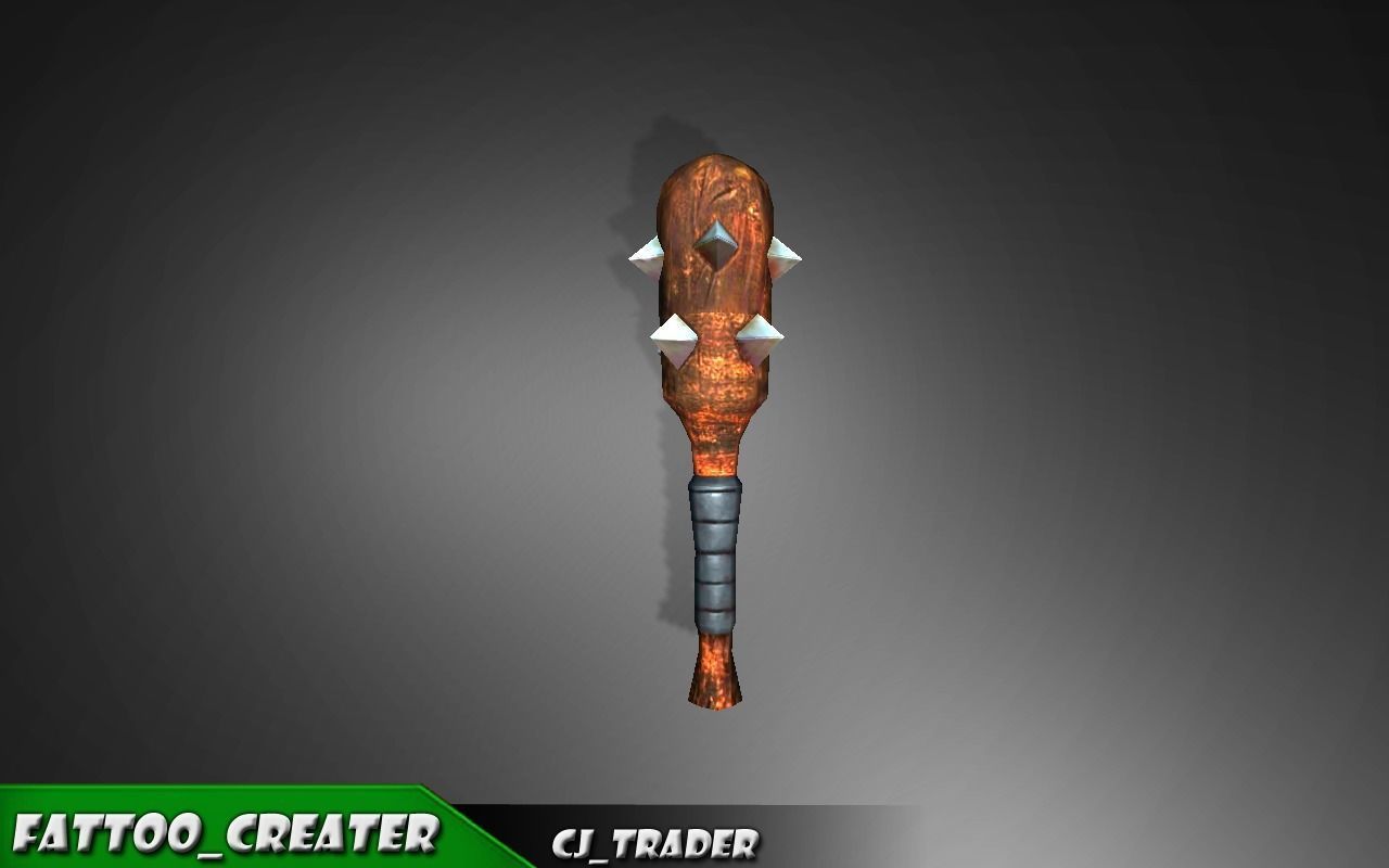 Mini Spiked Club Low-poly 3D model Low-poly 3D model_2