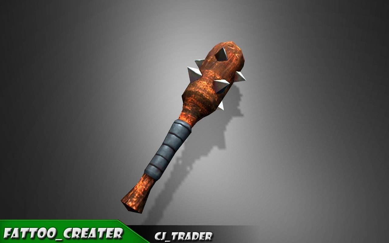Mini Spiked Club Low-poly 3D model Low-poly 3D model_1