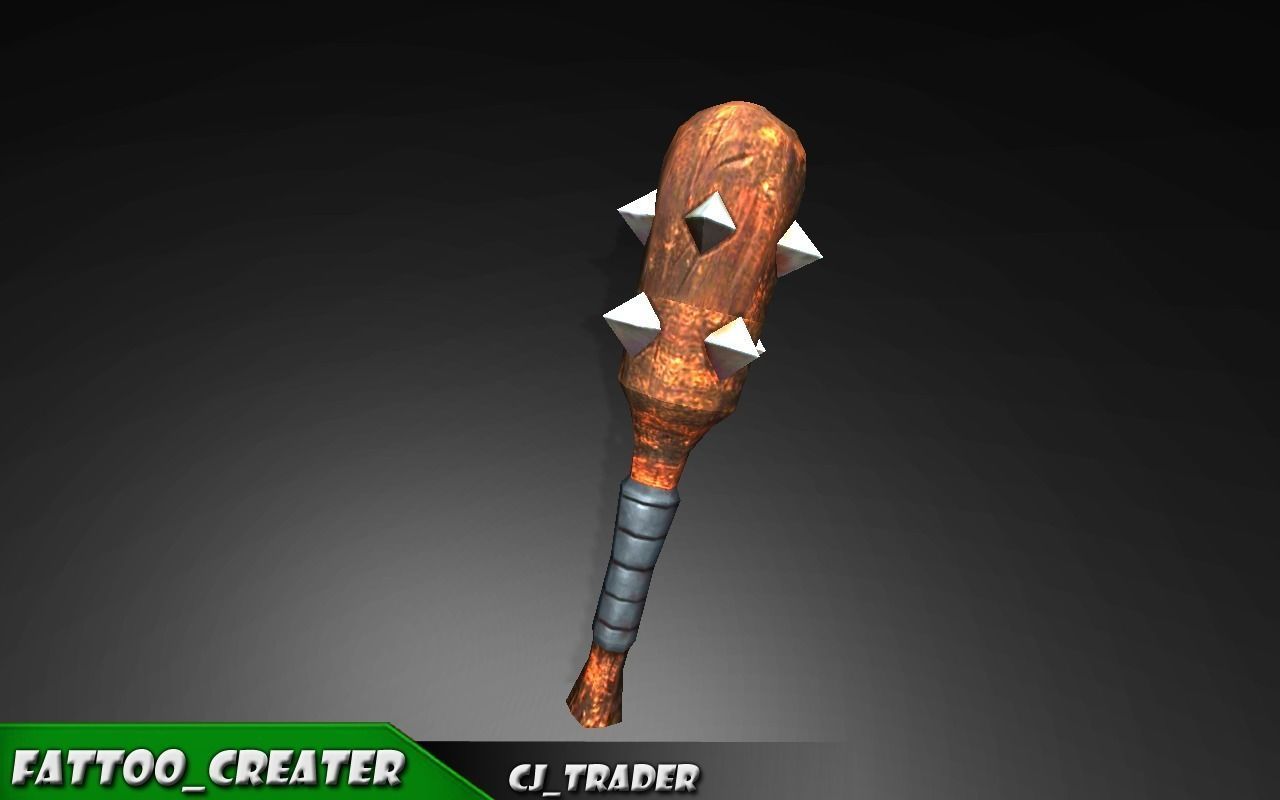 Mini Spiked Club Low-poly 3D model Low-poly 3D model_4