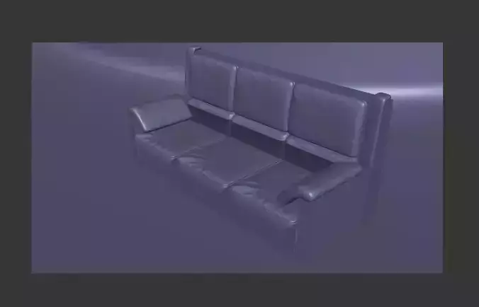  Leather sofa low poly
