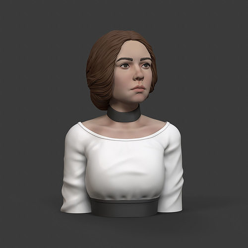 Girl P 3D print model bust of star wars character 3D print model