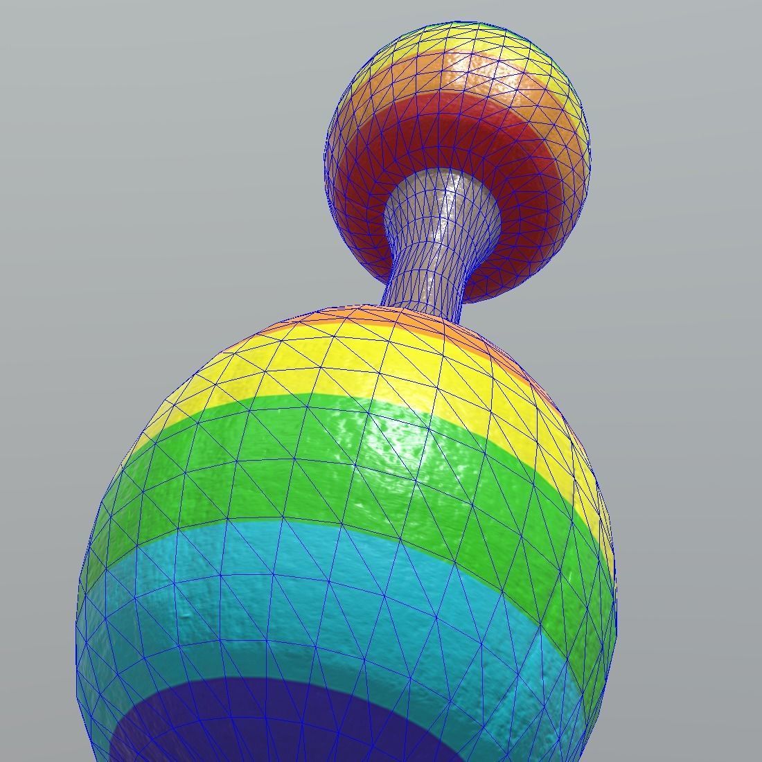 Rattle rainbow colored maraca Low-poly 3D model_9