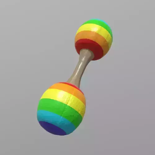 Rattle rainbow colored maraca