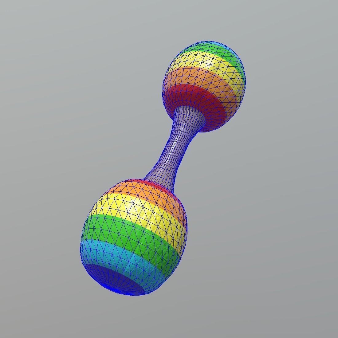 Rattle rainbow colored maraca Low-poly 3D model_1