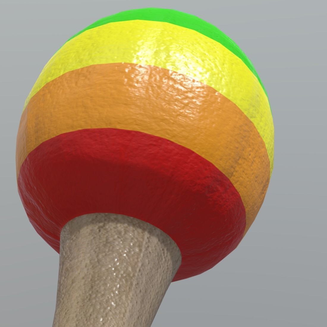 Rattle rainbow colored maraca Low-poly 3D model_10
