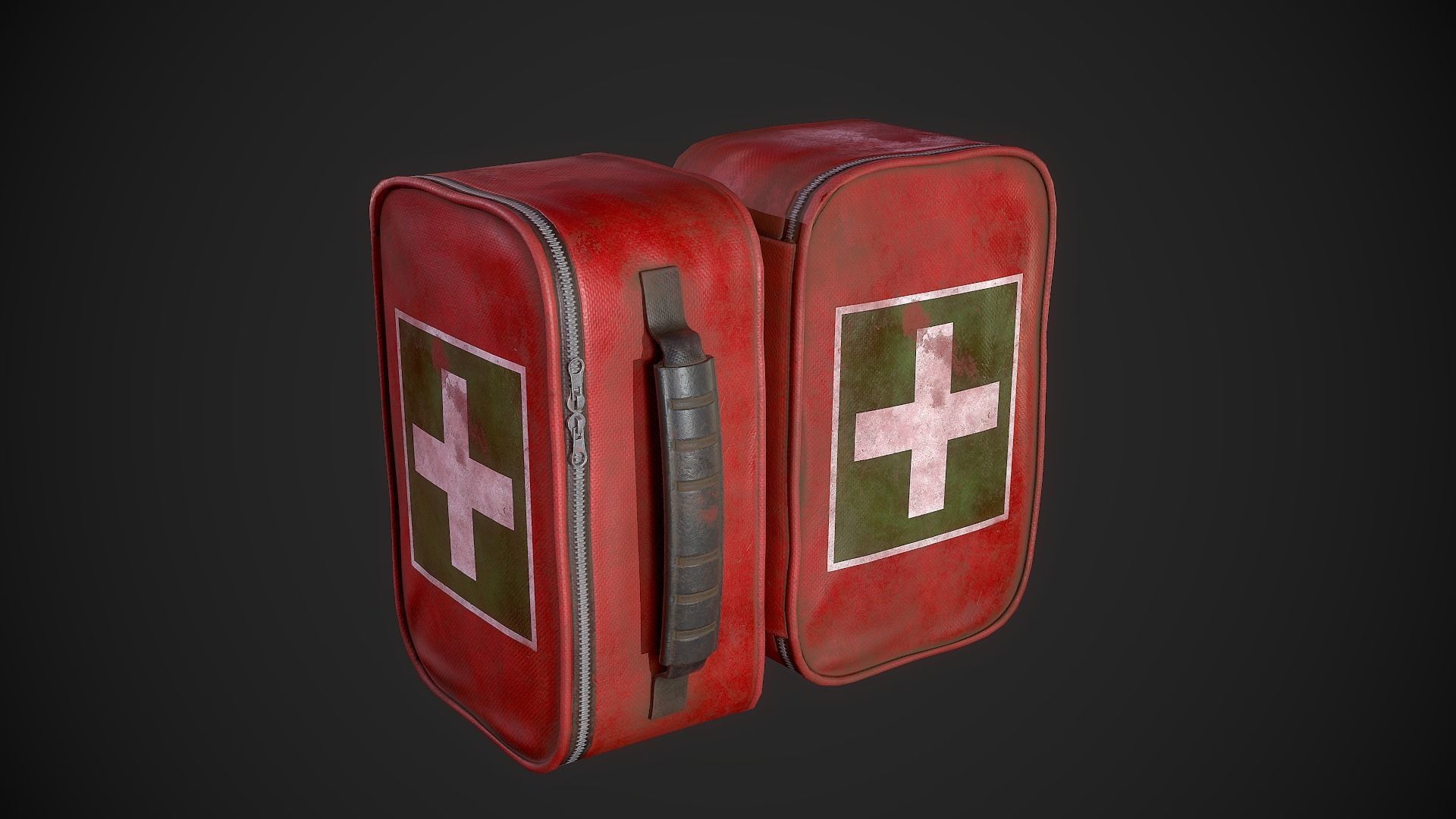First aid kits Low-poly 3D model_3