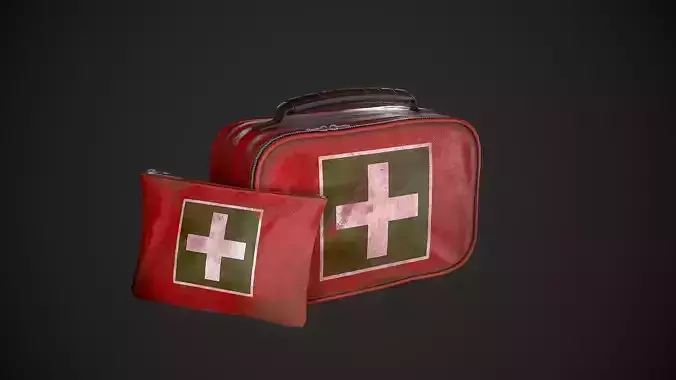 First aid kits Low-poly 3D model