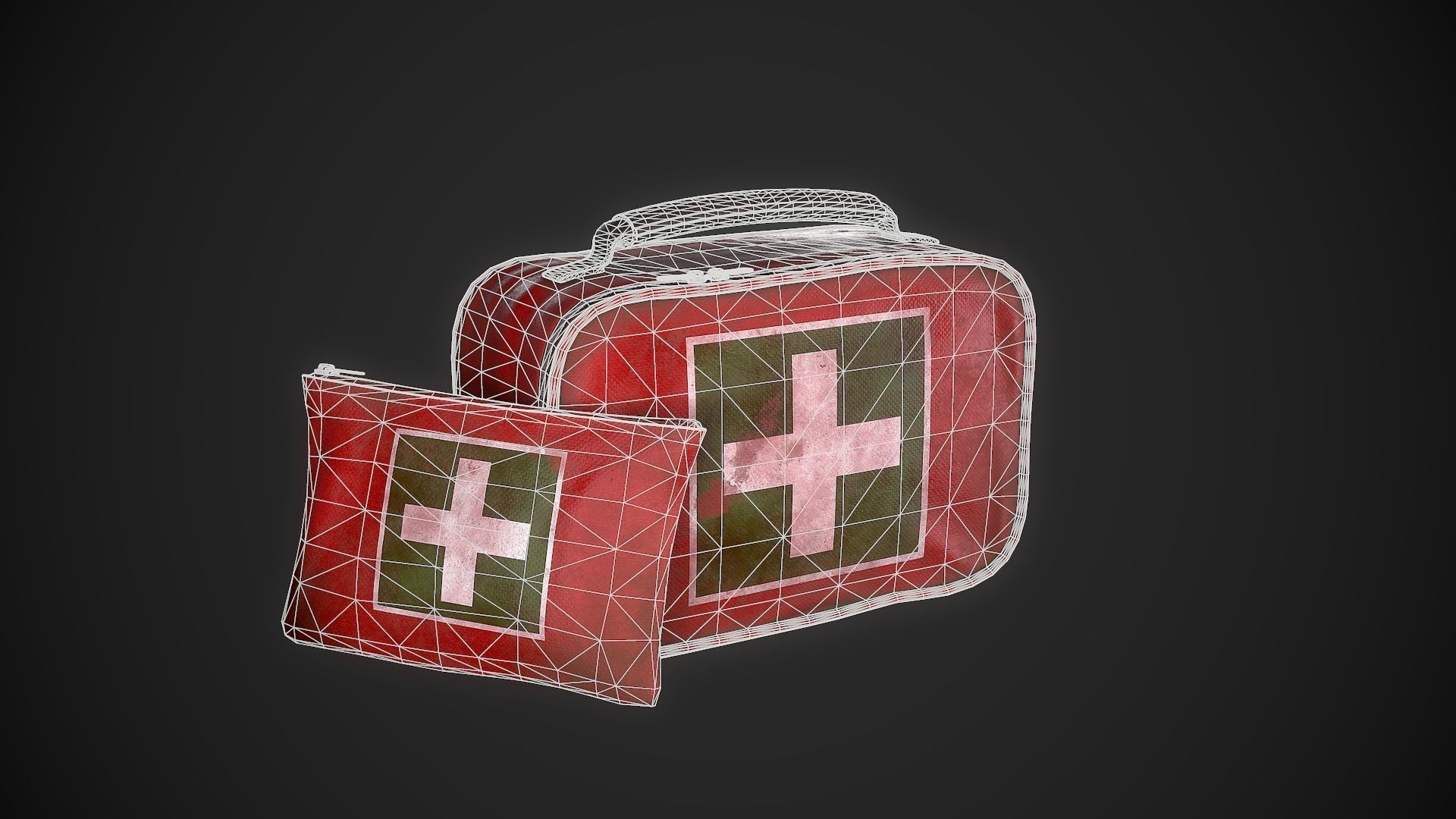 First aid kits Low-poly 3D model_1