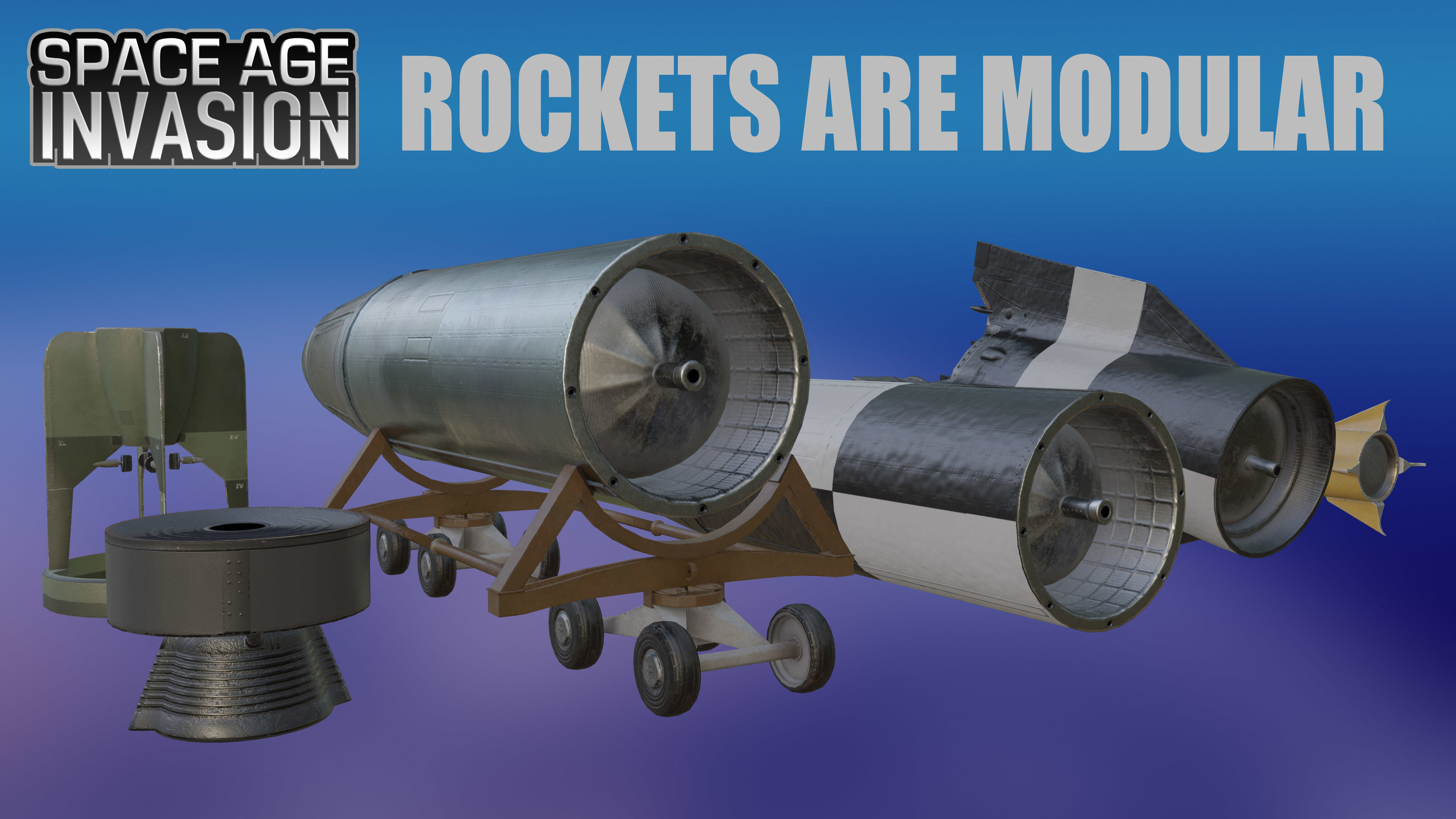 Space Age Invasion Massive Modular Rocket Pack Low-poly 3D model_19