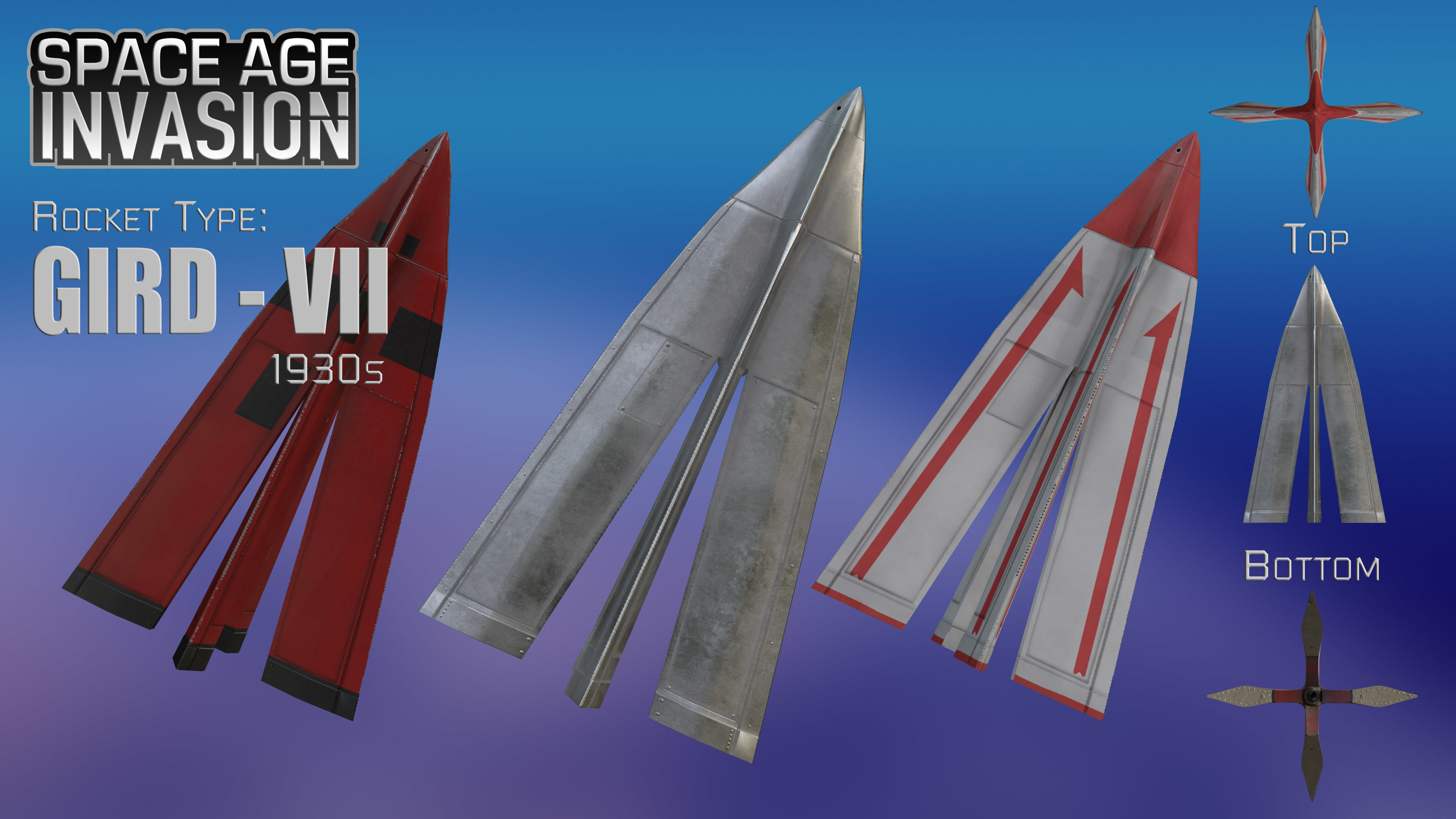 Space Age Invasion Massive Modular Rocket Pack Low-poly 3D model_13