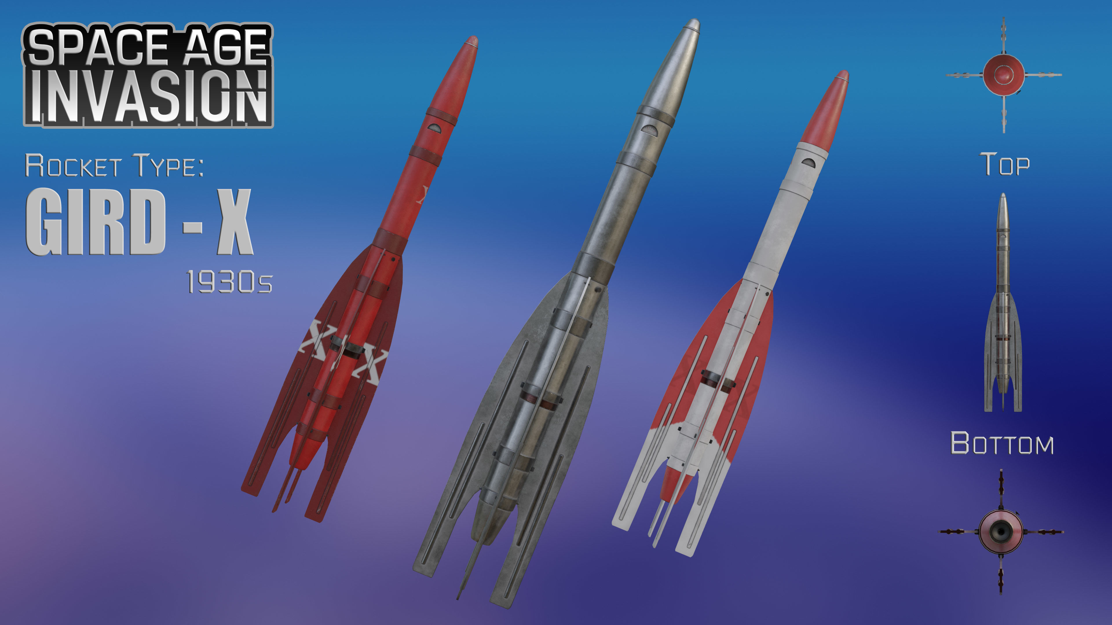 Space Age Invasion Massive Modular Rocket Pack Low-poly 3D model_14