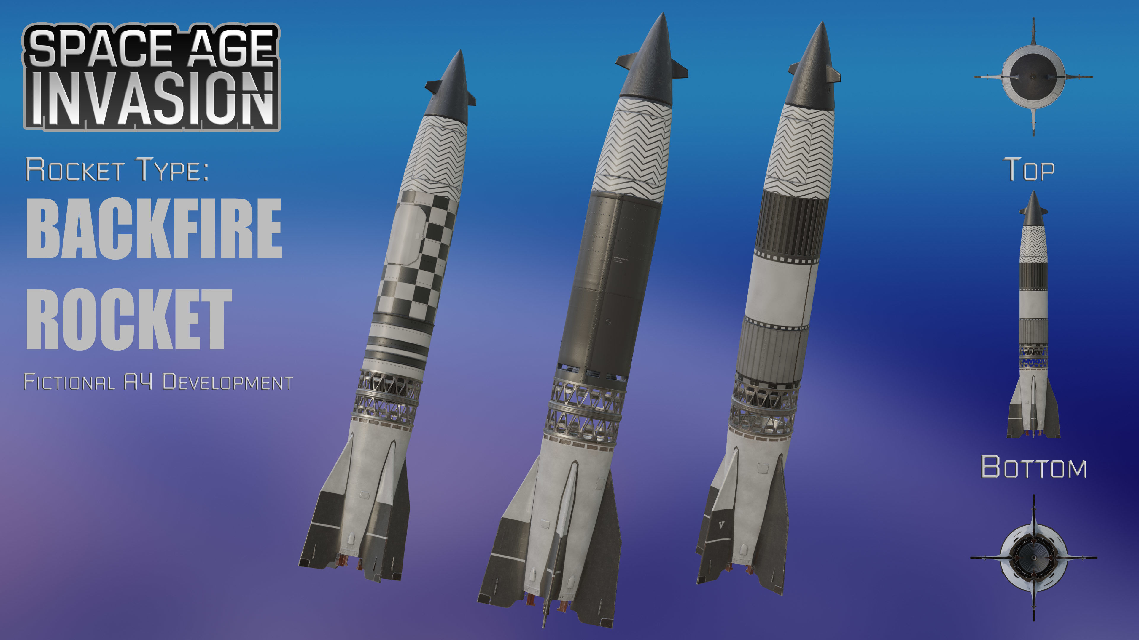 Space Age Invasion Massive Modular Rocket Pack Low-poly 3D model_11