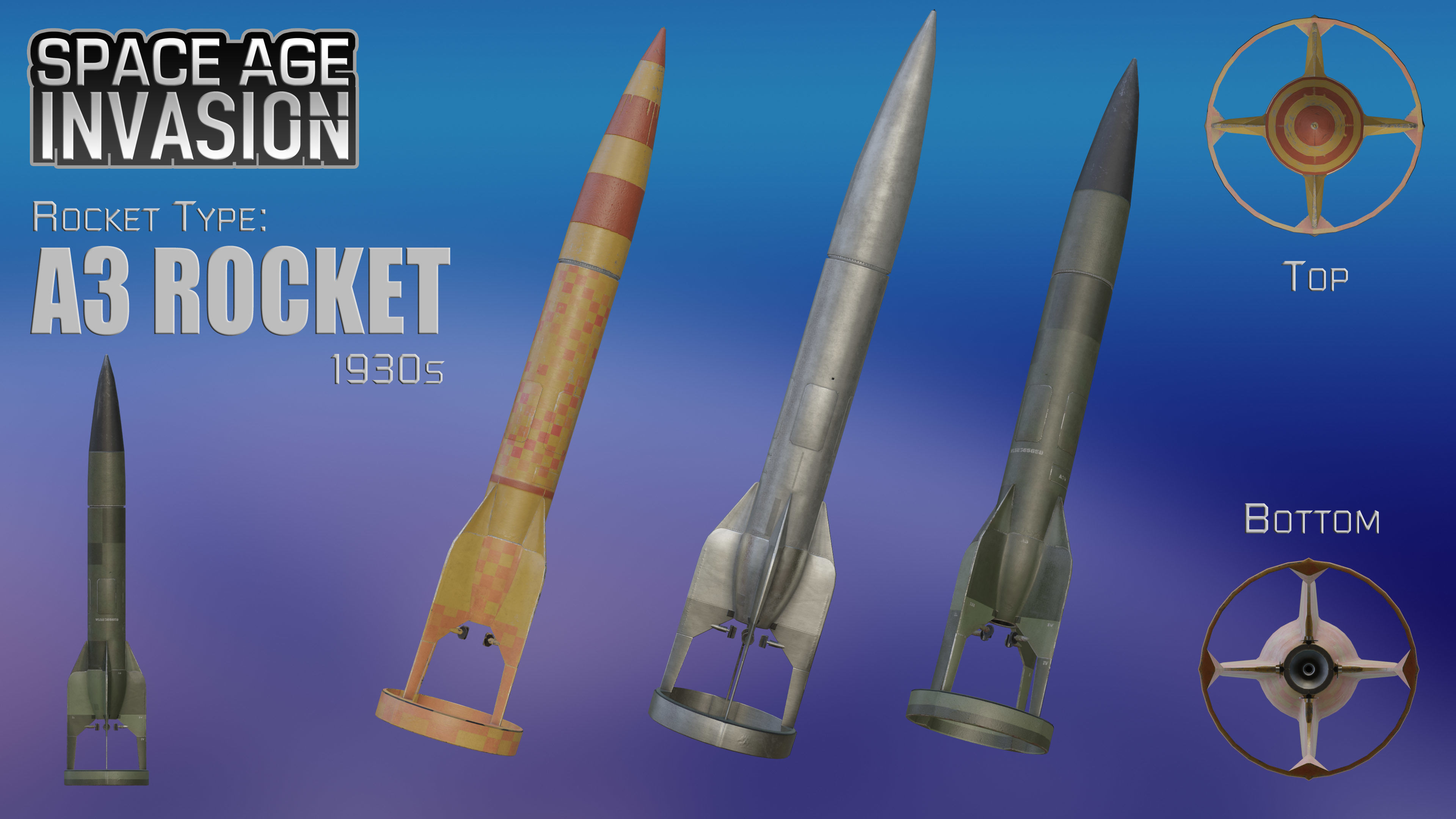 Space Age Invasion Massive Modular Rocket Pack Low-poly 3D model_3