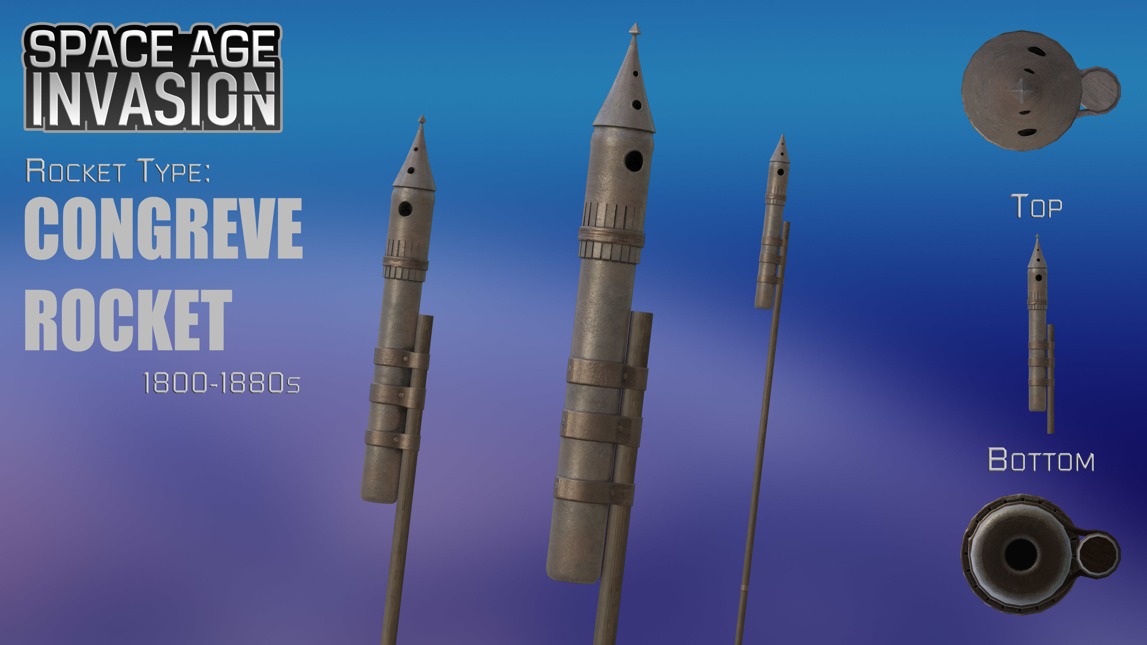 Space Age Invasion Massive Modular Rocket Pack Low-poly 3D model_12