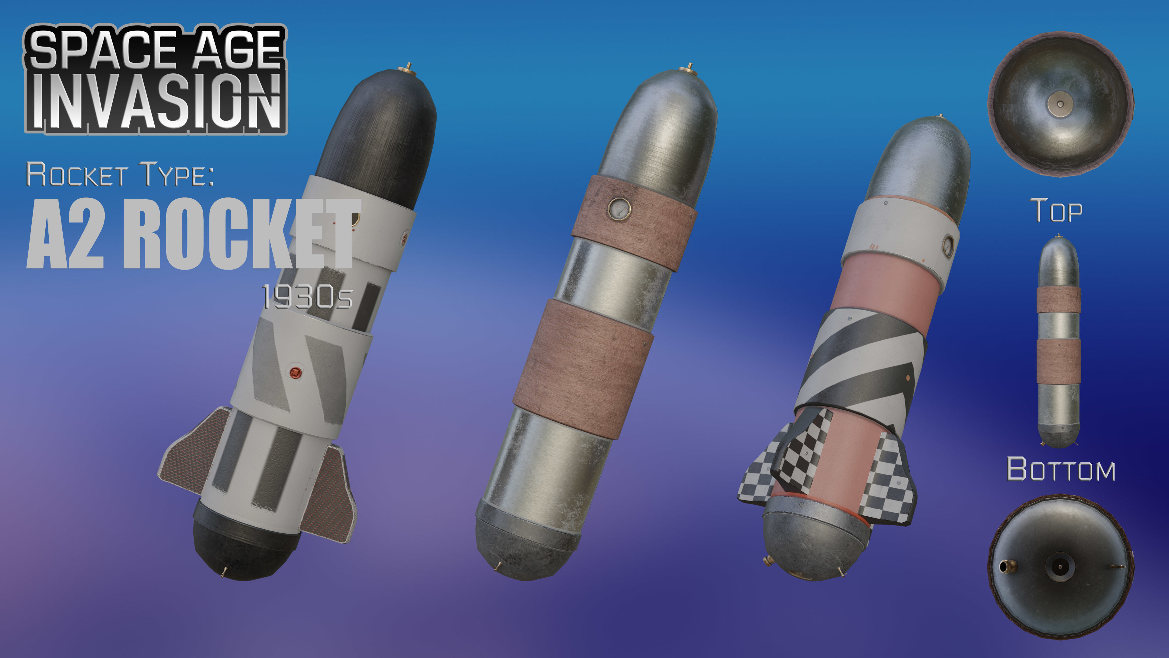 Space Age Invasion Massive Modular Rocket Pack Low-poly 3D model_2