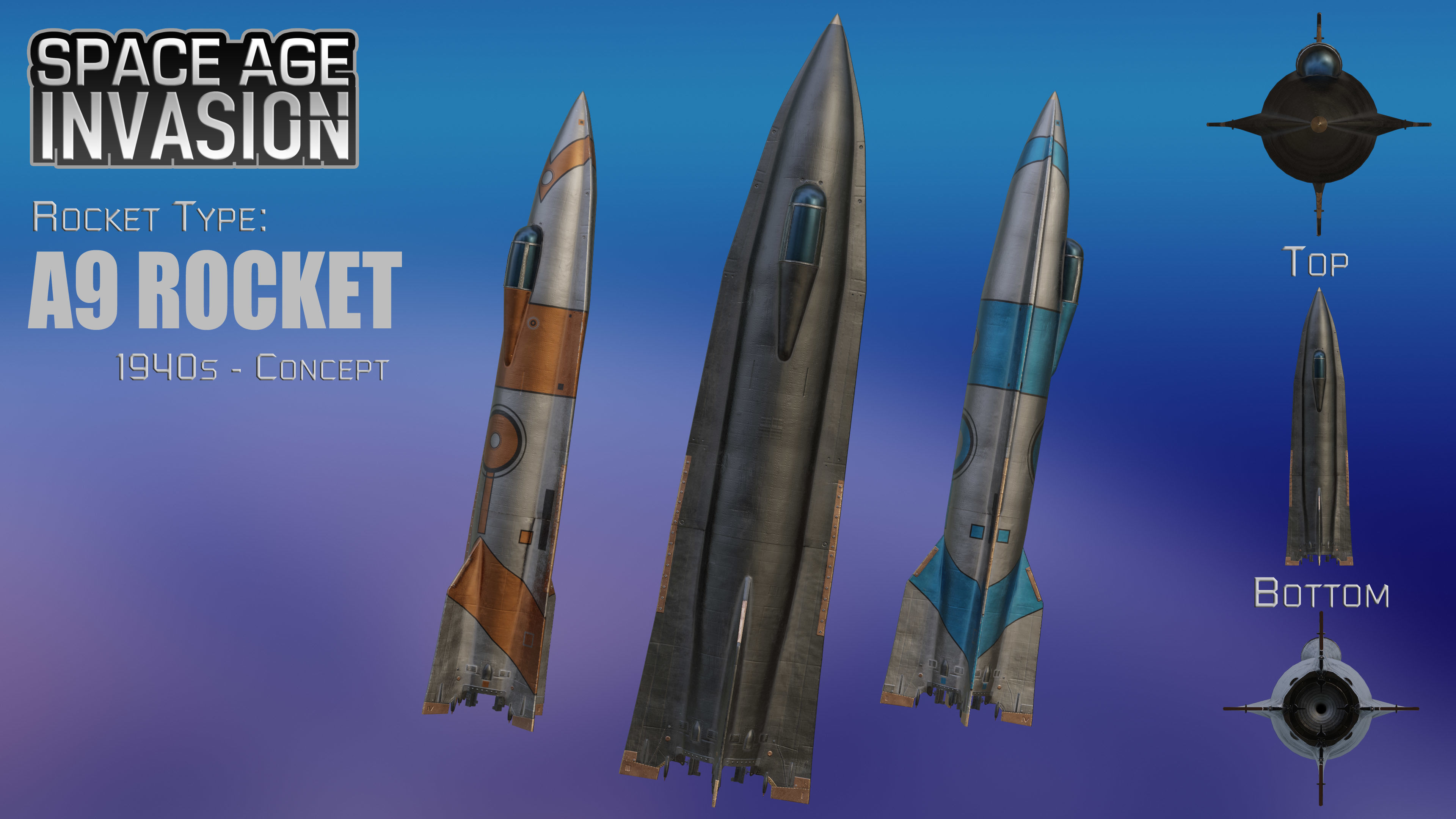 Space Age Invasion Massive Modular Rocket Pack Low-poly 3D model_9