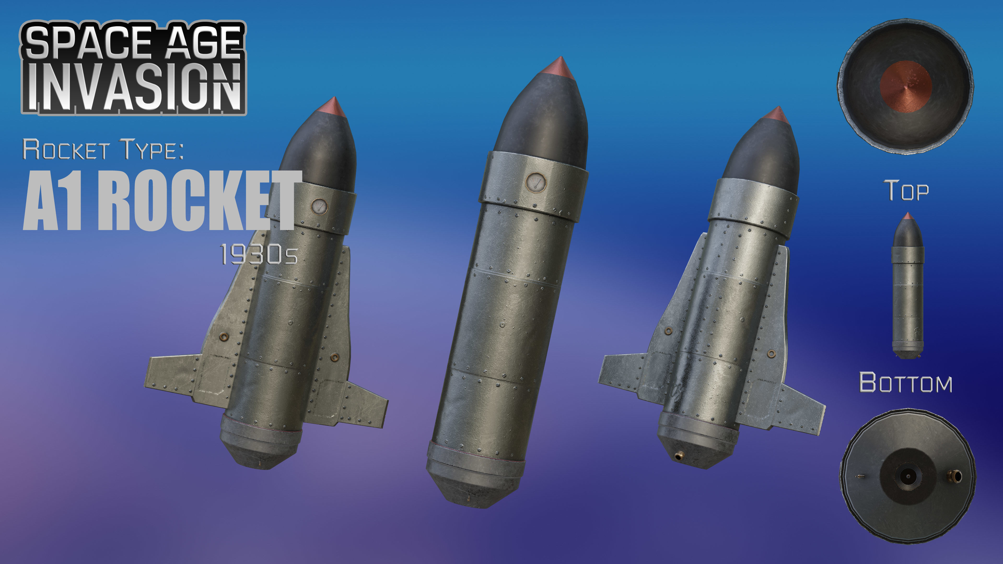 Space Age Invasion Massive Modular Rocket Pack Low-poly 3D model_1