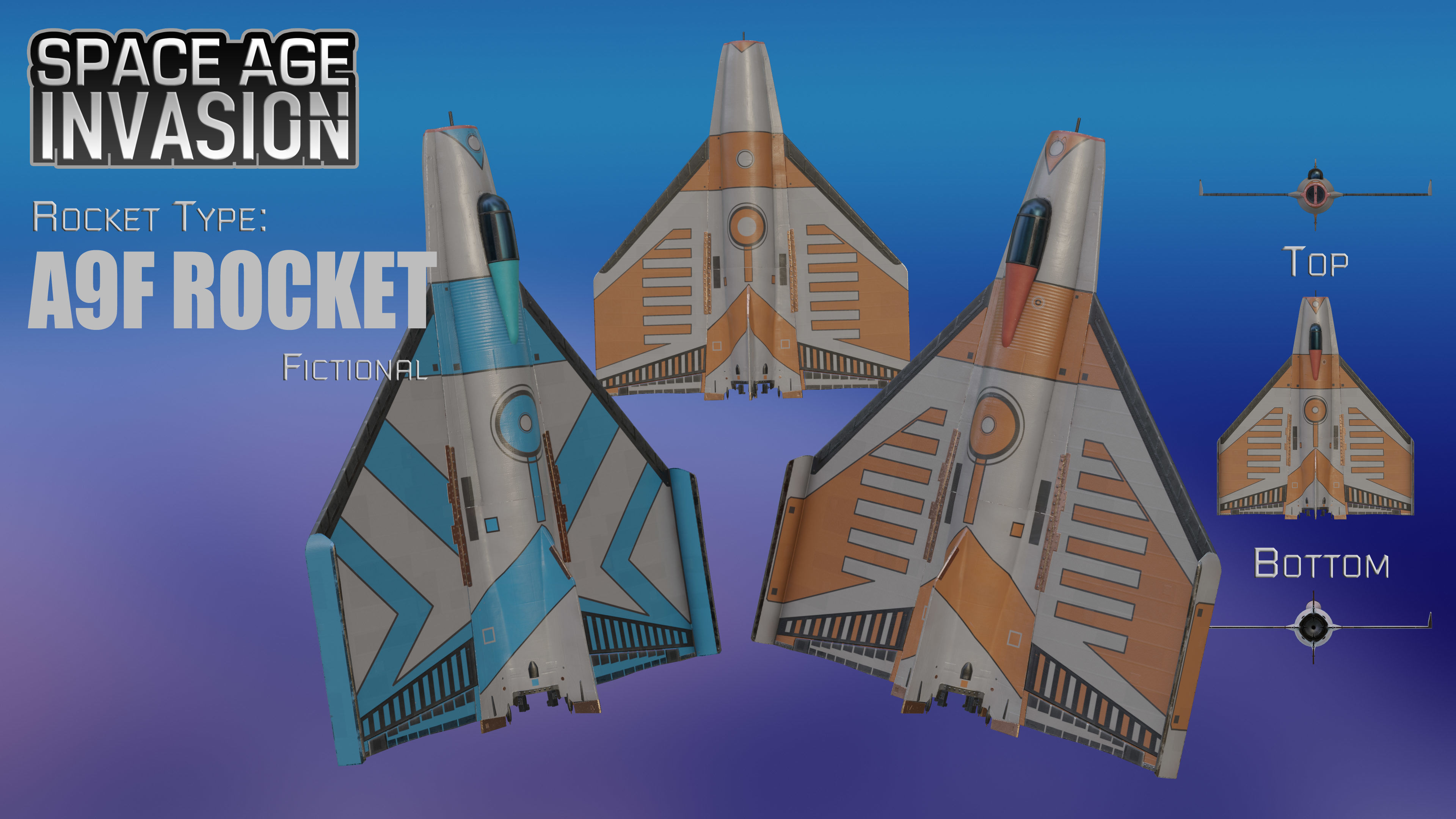 Space Age Invasion Massive Modular Rocket Pack Low-poly 3D model_10