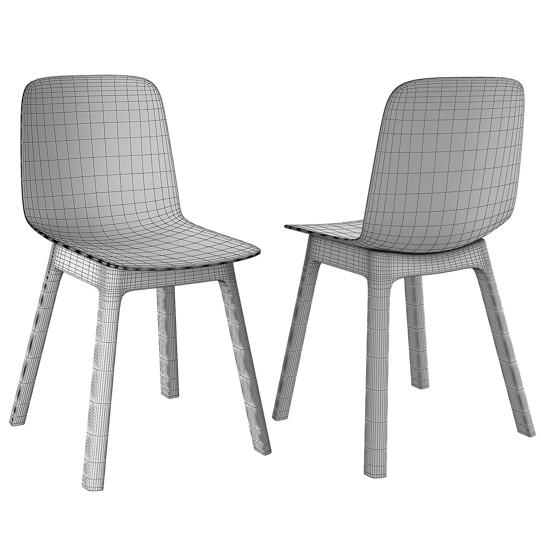 Odger dining chair with seat and legs 3D model_7