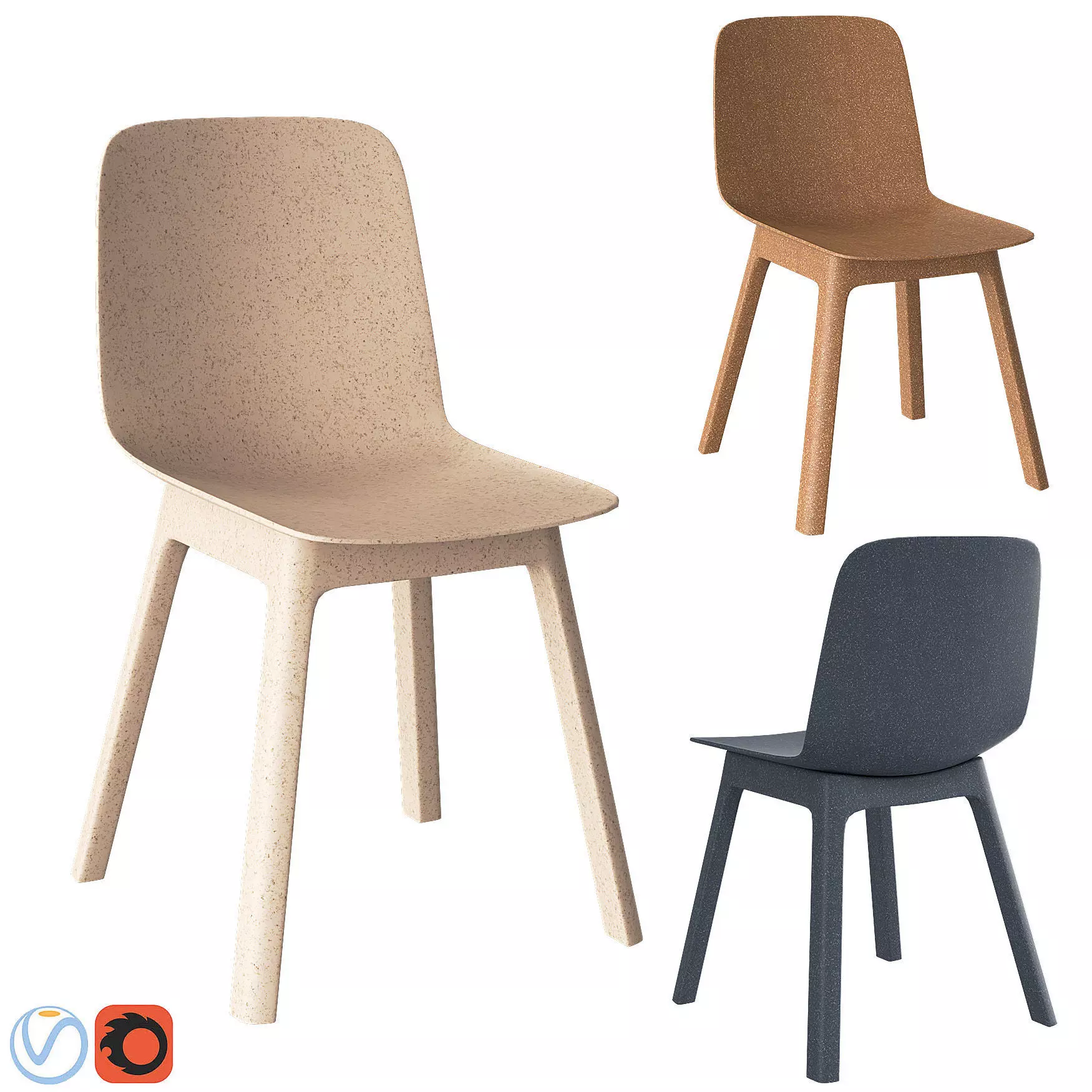 Odger dining chair with seat and legs 3D model_0