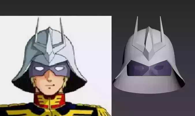 Mobile Suit Gundam 0079 Char Aznable Cosplay Helmet Mask 3D print model