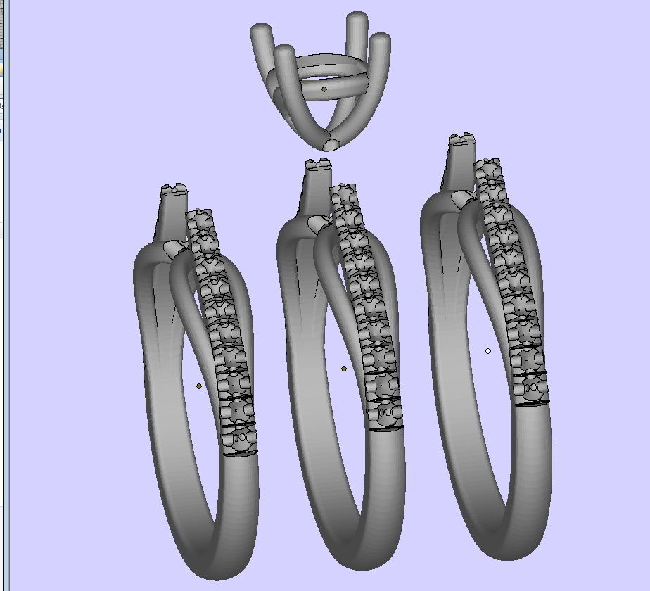 Petite Engagement ring Two tone  with 1ct stone 3dmodel 3D print model_19