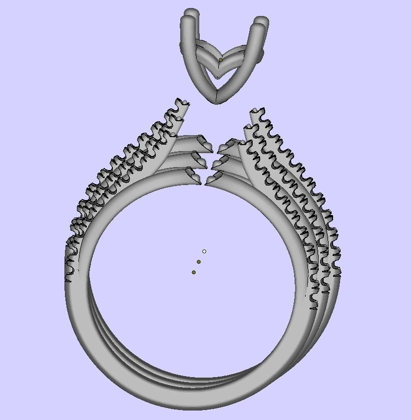 Petite Engagement ring Two tone  with 1ct stone 3dmodel 3D print model_20