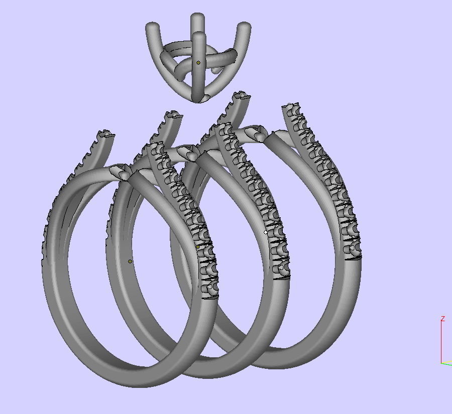 Petite Engagement ring Two tone  with 1ct stone 3dmodel 3D print model_6