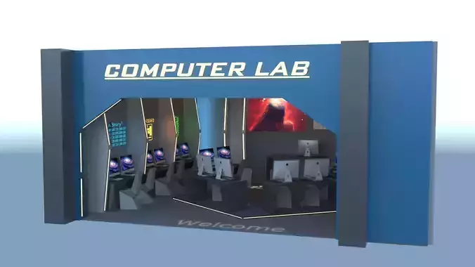 Futuristic Computer Lab Design 3D model