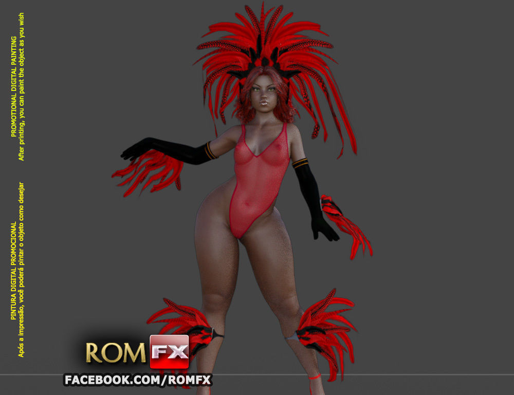 Mulatto Girl from Brazilian Carnival - Figure Printable 3D print model_1