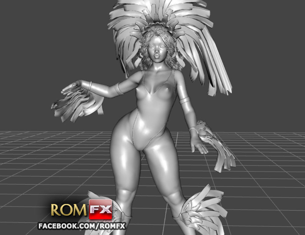 Mulatto Girl from Brazilian Carnival - Figure Printable 3D print model_9