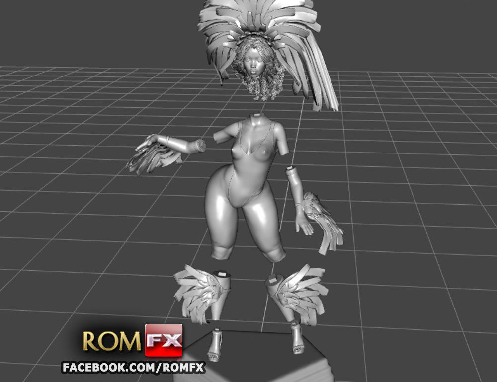 Mulatto Girl from Brazilian Carnival - Figure Printable 3D print model_22