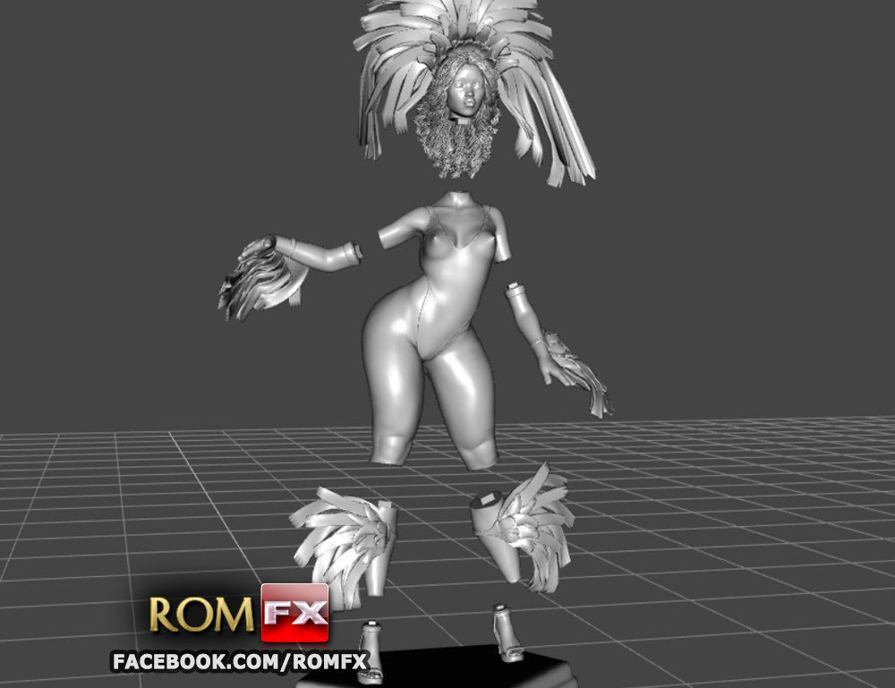 Mulatto Girl from Brazilian Carnival - Figure Printable 3D print model_21